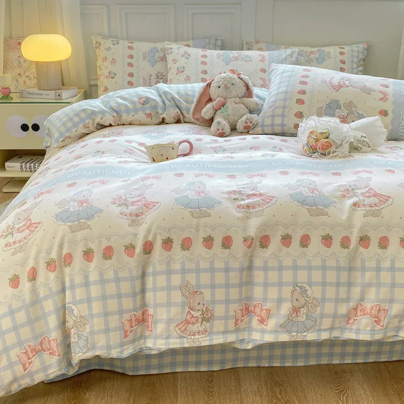 1PC Skin Friendly Duvet Cover Cartoon Printed Quilt Cover Single Bed and Double Bed Duvet Cover Soft Cptton Comforters Covers