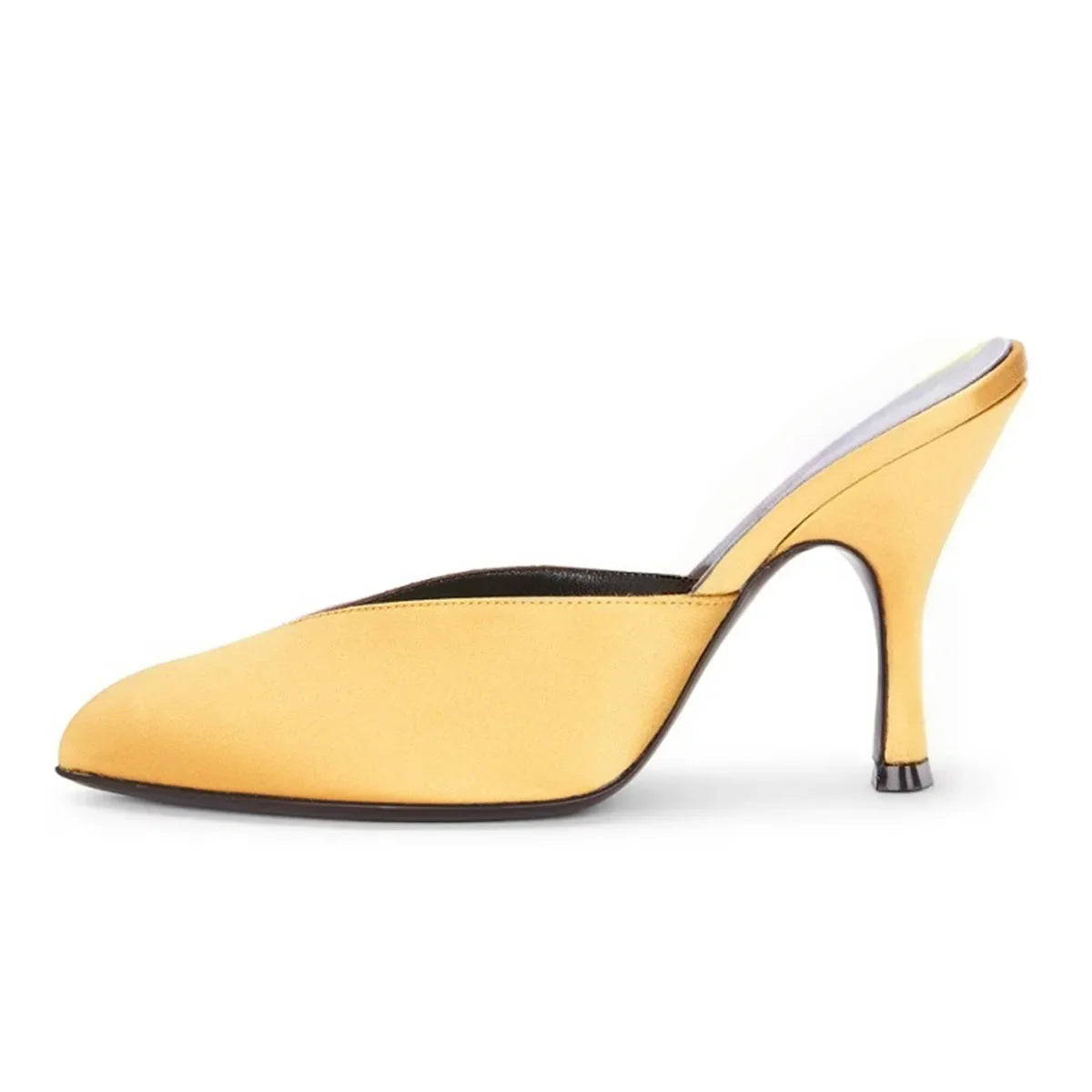 Yellow Satin Stilettos Heels