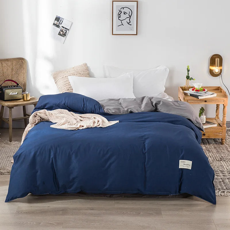 1PC Cotton Single Double Quilt Cover Simple Solid Color Korean Version Duvet Covers Skin Friendly Bedding Comforters Covers