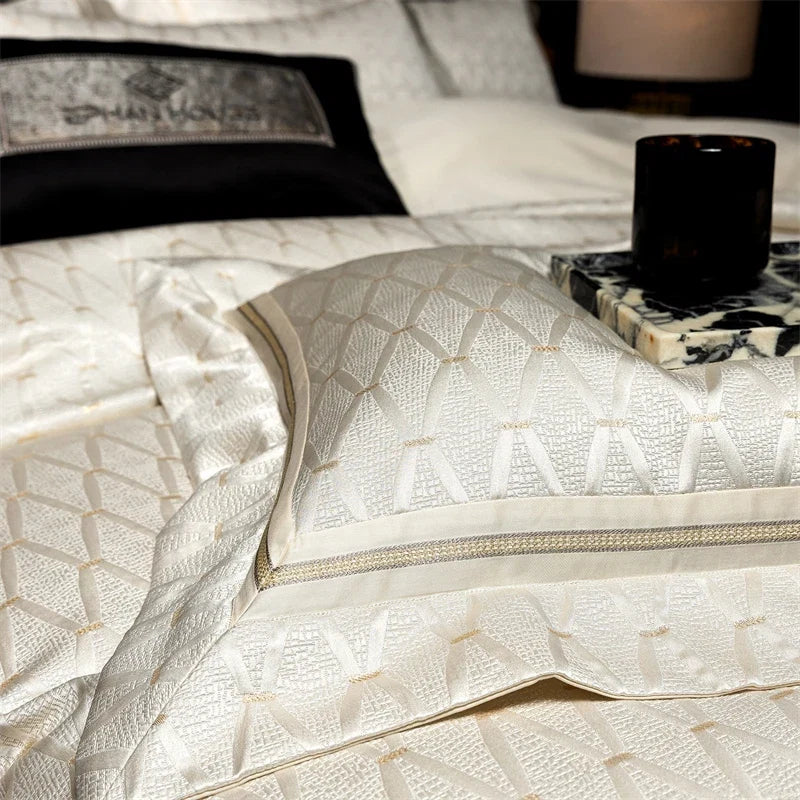 1000TC Egyptian Cotton Thick Weave Jacquard Luxury Bedding Set