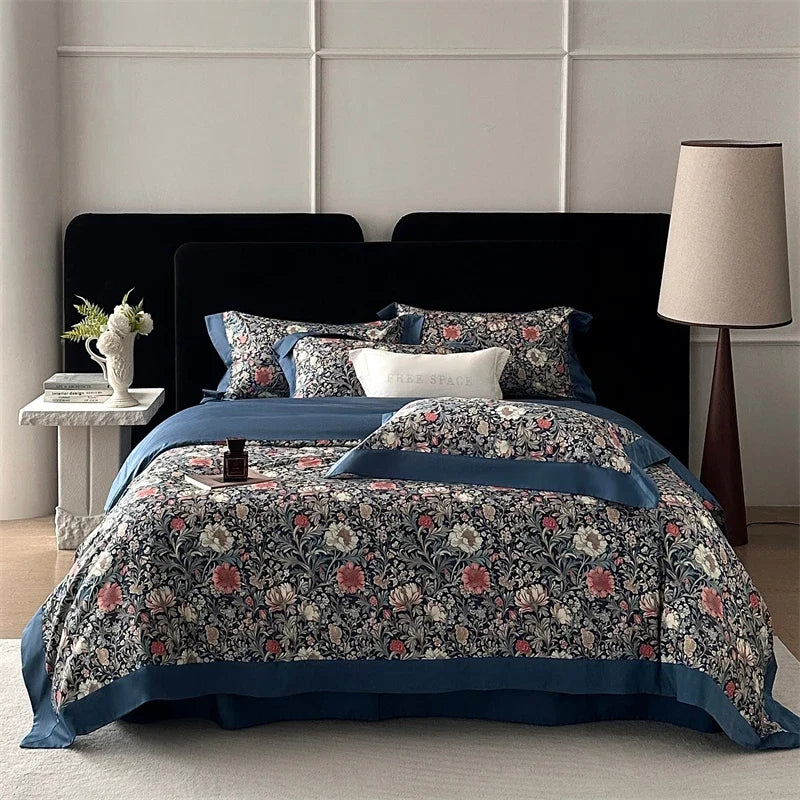 Vintage Botanical Floral Print Luxury Bedding Set