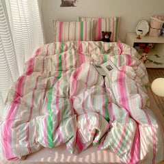 Washed Cotton Stripe Bedding Set