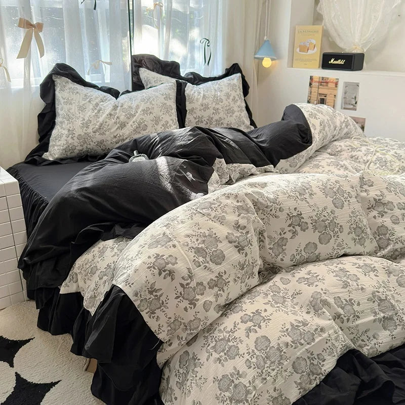 Korean Princess Lace Bedding Set