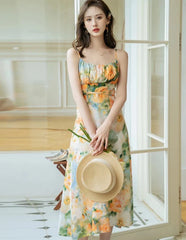 Summer Garden 2-Piece Floral Print Cottagecore Dress Set