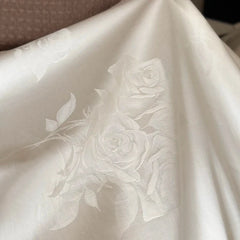 Vintage Jacquard Egyptian Cotton Luxury Lace Ruffles Princess Wedding Bedding Set