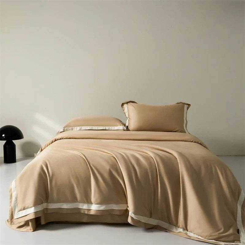 1000TC Egyptian Cotton Luxury Solid Color Hotel Style Soft Silky Bedding Set