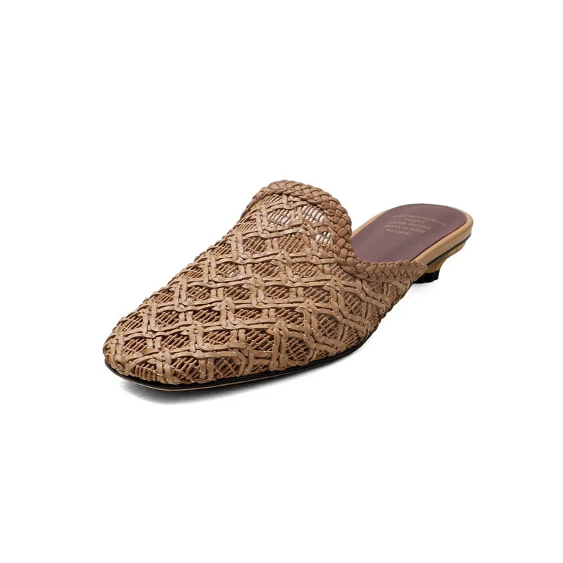 sheepskin woven middle Heel