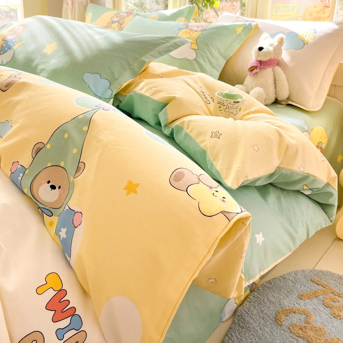 Cartoon Print 100% Cotton Bedding Sets