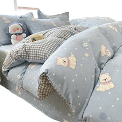 Korean Printed Duvet Cover Twin Queen Soft Comforter Covers Washable Single Double Bedding Home Quilts Cover  (No Pillowcase)