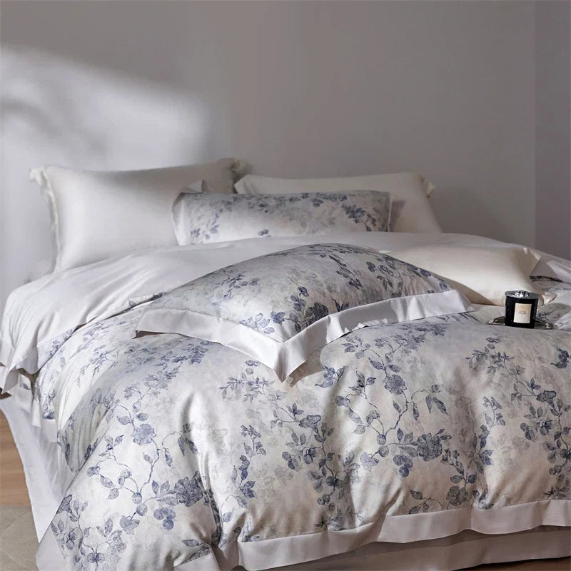 Luxury Watercolor Floral Print Bedding Set