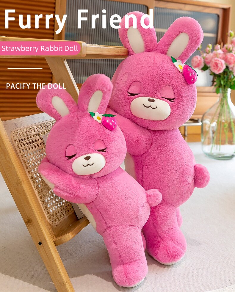 50/70/90Cm Cute / Soft / Rabbit Plush Toy / Rose Red Strawberry Bear Rabbit Pillow /doll/children's Birthday Gift/christmas Gift