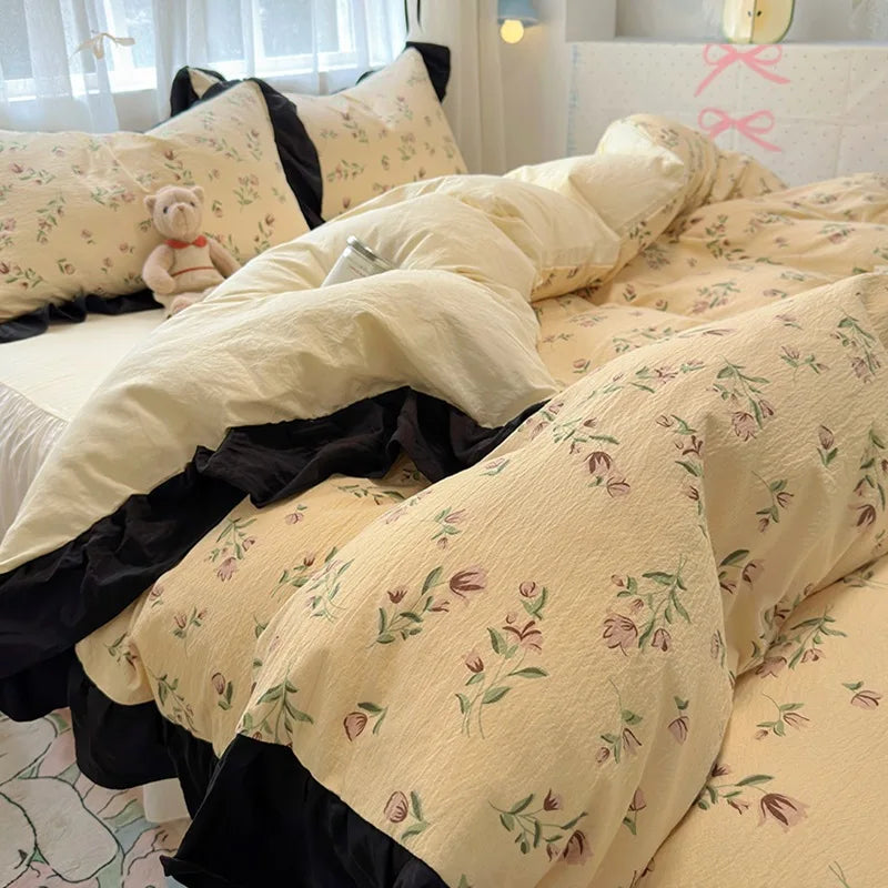 Korean Princess Lace Bedding Set