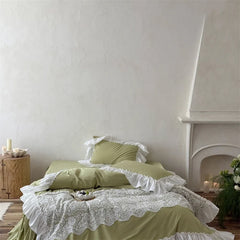 French Romantic 100% Cotton Washed Cotton Bedding Set