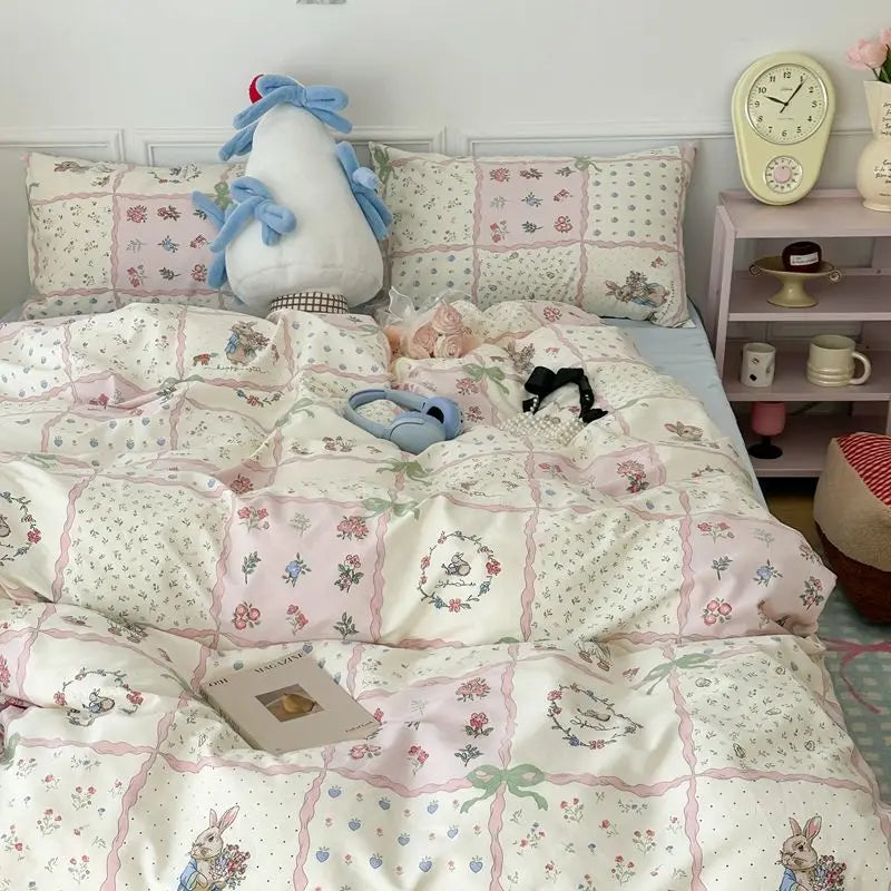 Pink Floral Bedding Set