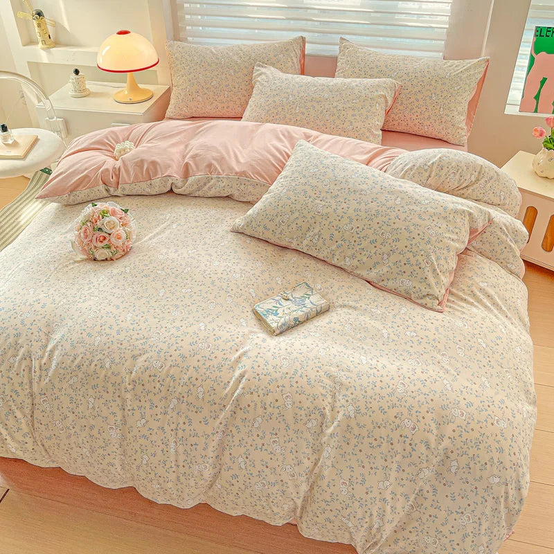 American Pastoral Floral Printed Bedding Set