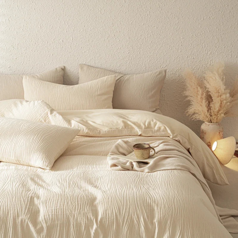 3/4Pcs Modern Minimalist Solid Color Bedding Set