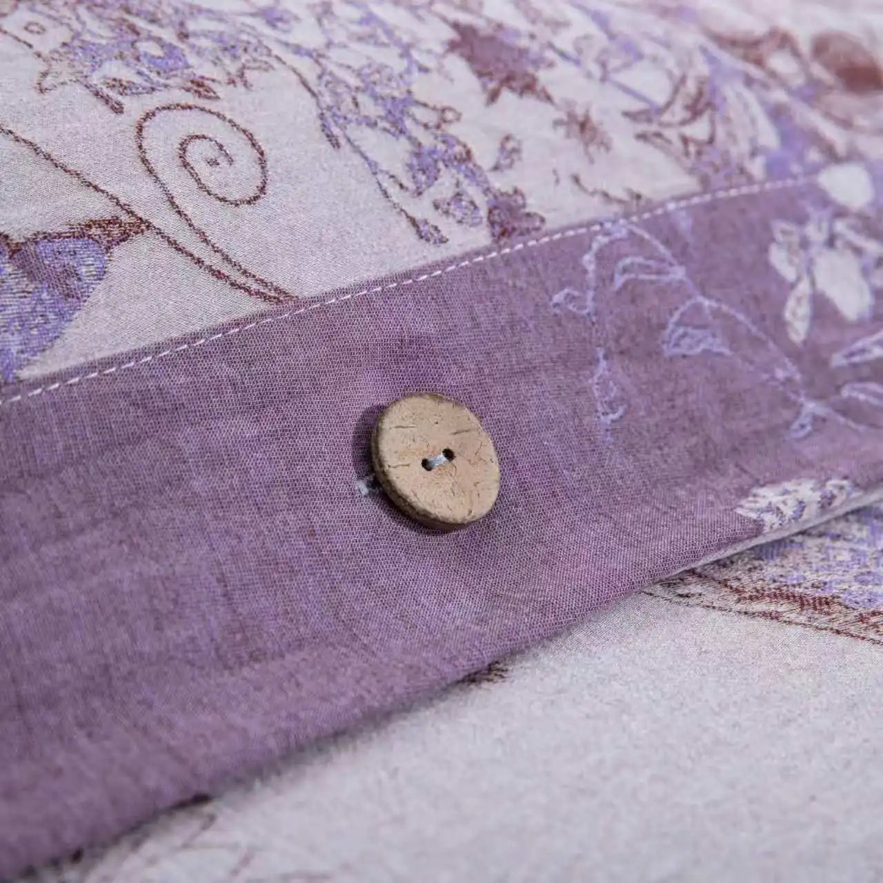 100% Cotton Butterfly Flowers Jacquard Purple Luxury Bedding Set