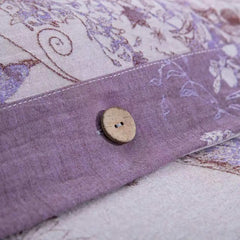 100% Cotton Butterfly Flowers Jacquard Purple Luxury Bedding Set