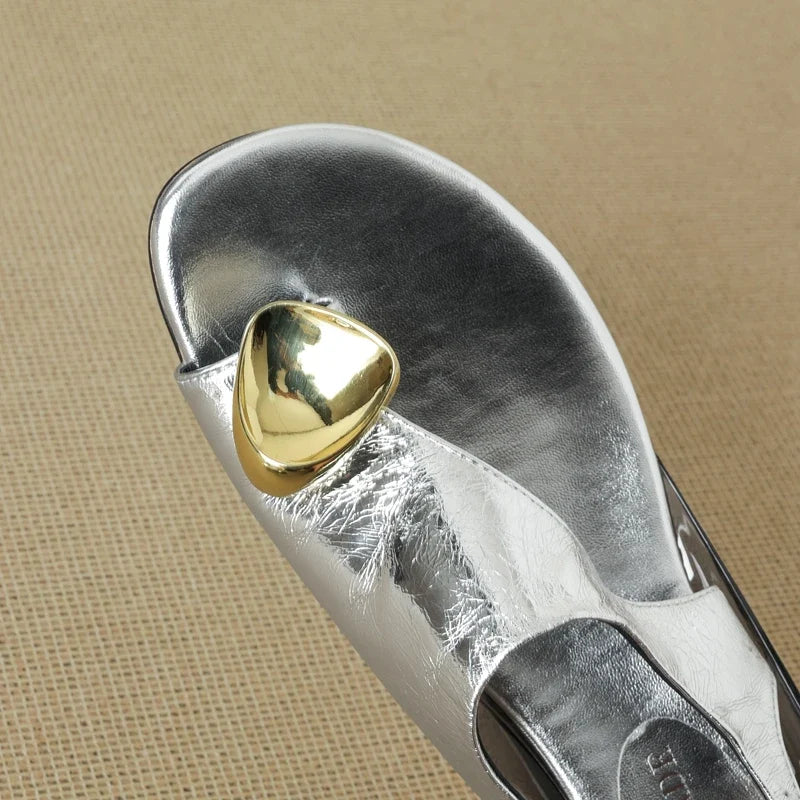 leather cowhide rhinestone low Heel