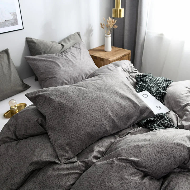 2/3pcs Solid Color Duvet Cover Set Super Soft Queen King Size Bedding Sets