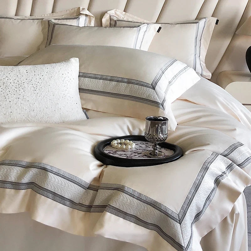 GRADIENT 100% Egyptian Cotton Luxury Embroidery Hotel Style Soft Bedding Set