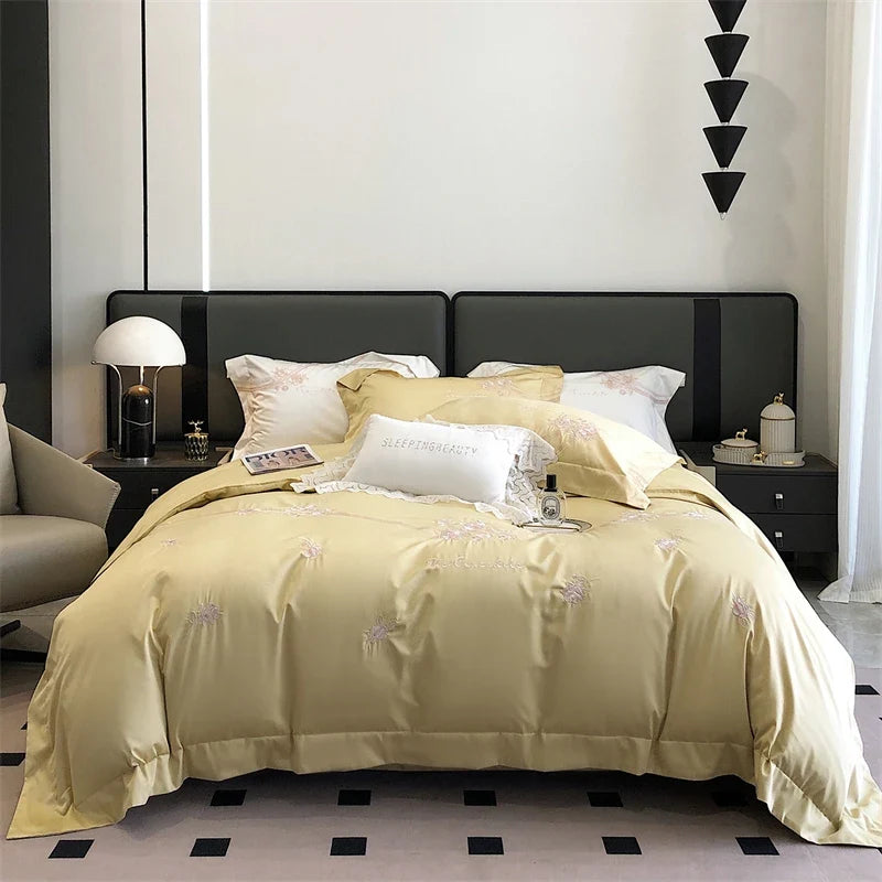 Luxury 100% Egyptian Cotton Embroidery Bedding Set