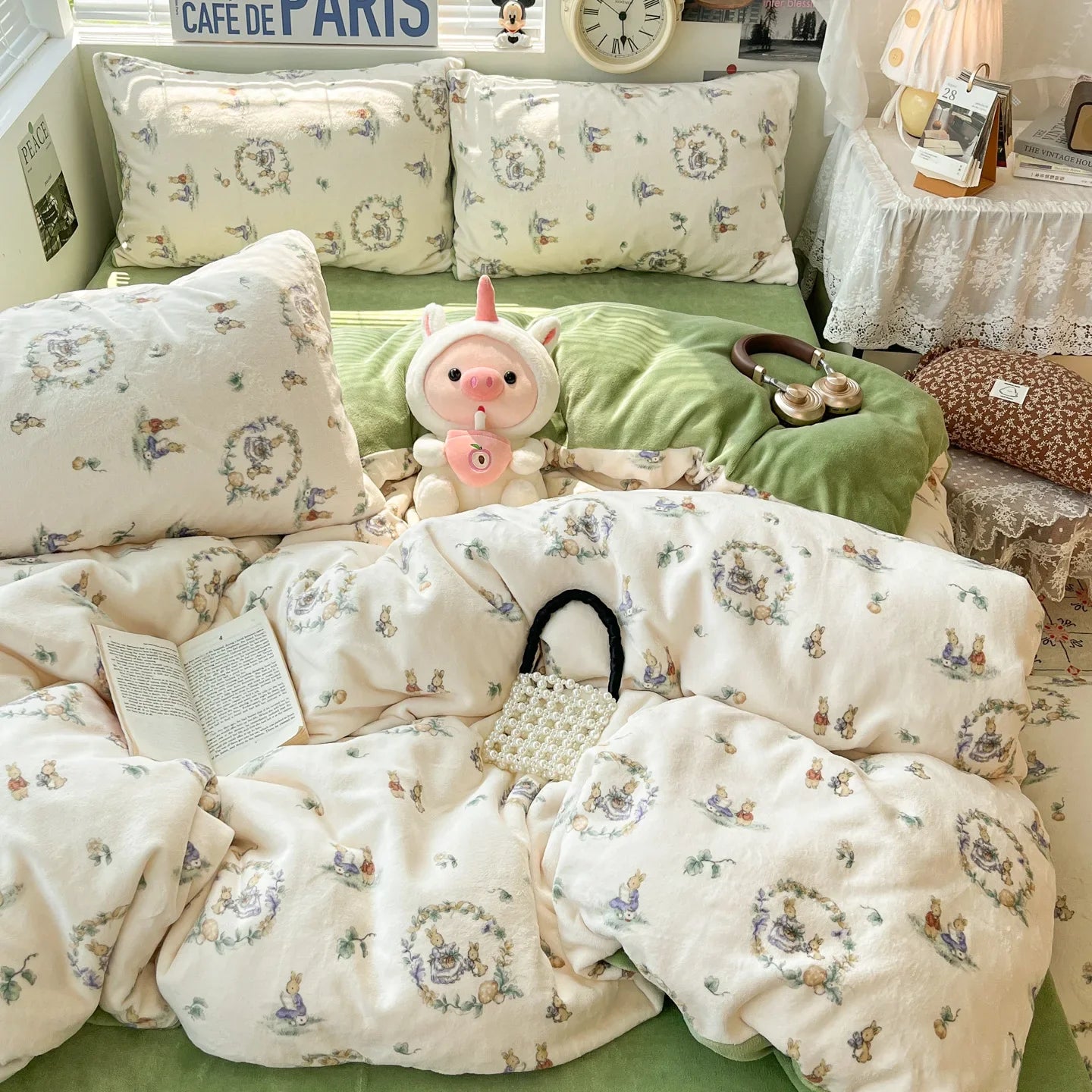 Winter Thick Velvet Duvet Cover Set Student Dormitory Bedding Set