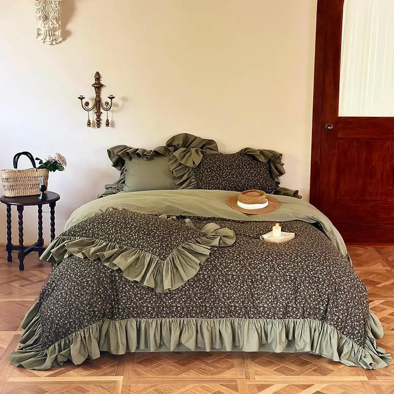100% Cotton Vintage Pastoral Style Bedding Set