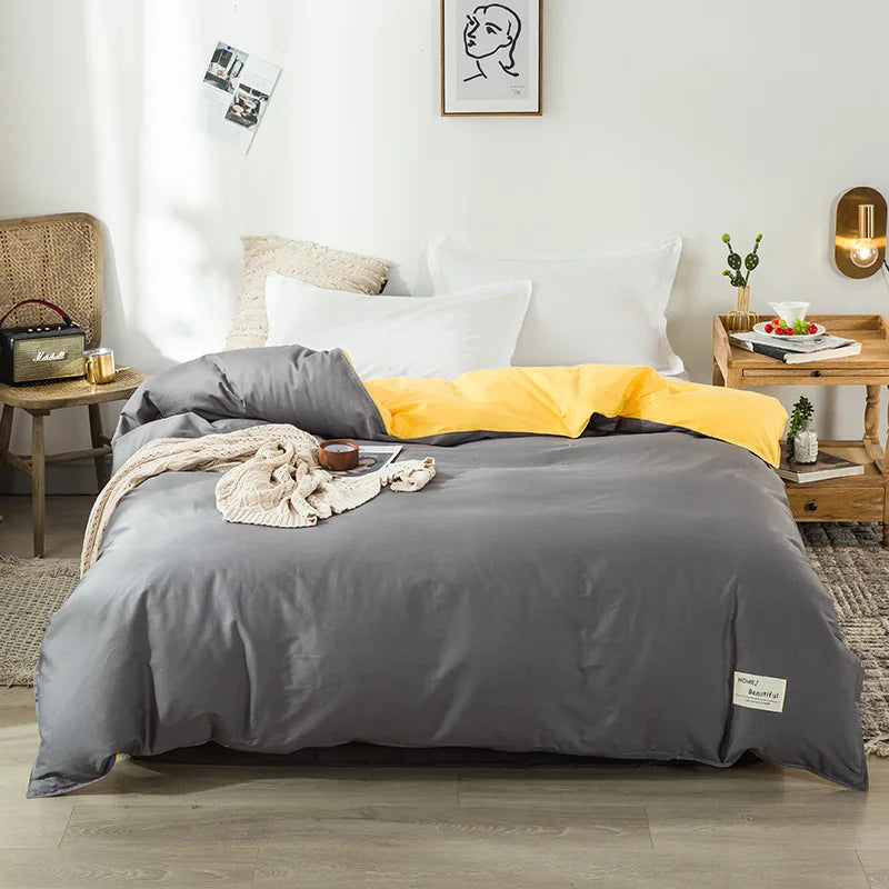 1PC Cotton Single Double Quilt Cover Simple Solid Color Korean Version Duvet Covers Skin Friendly Bedding Comforters Covers