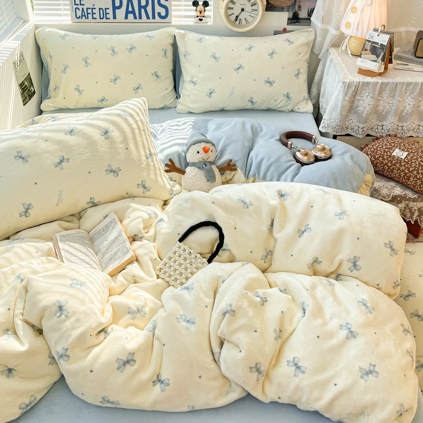 Winter Thick Velvet Duvet Cover Set Student Dormitory Bedding Set
