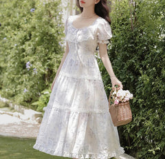 Lily-Blue Rose Cottagecore Princess Dress
