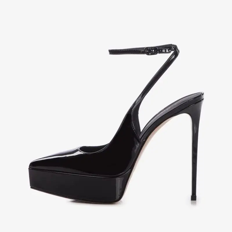 rose gold Patent Leather Platform Sandals