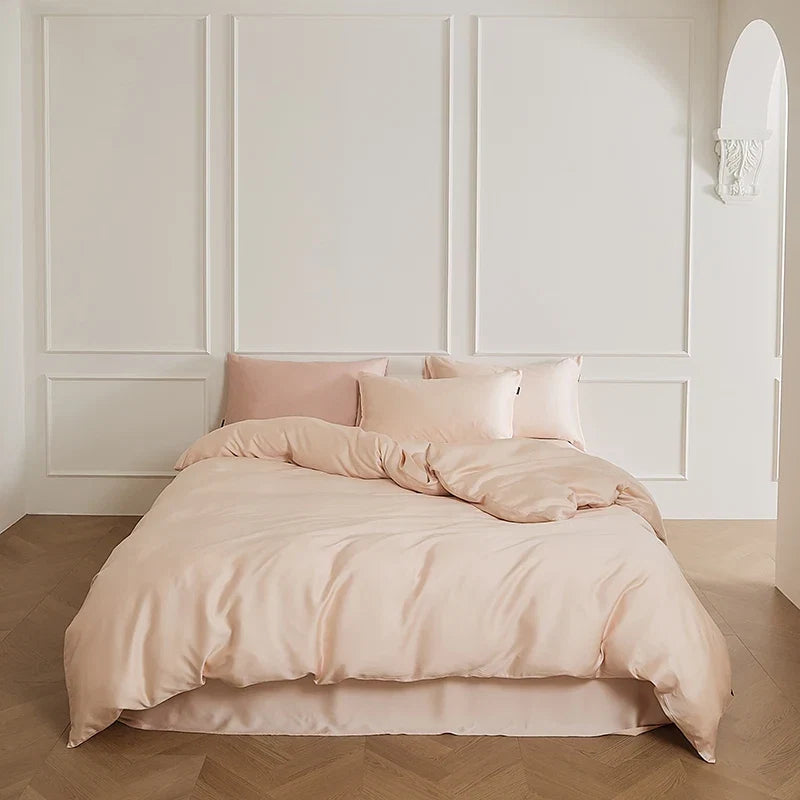 600TC Lyocell Soft Silky Cooling Solid Color Bedding Set
