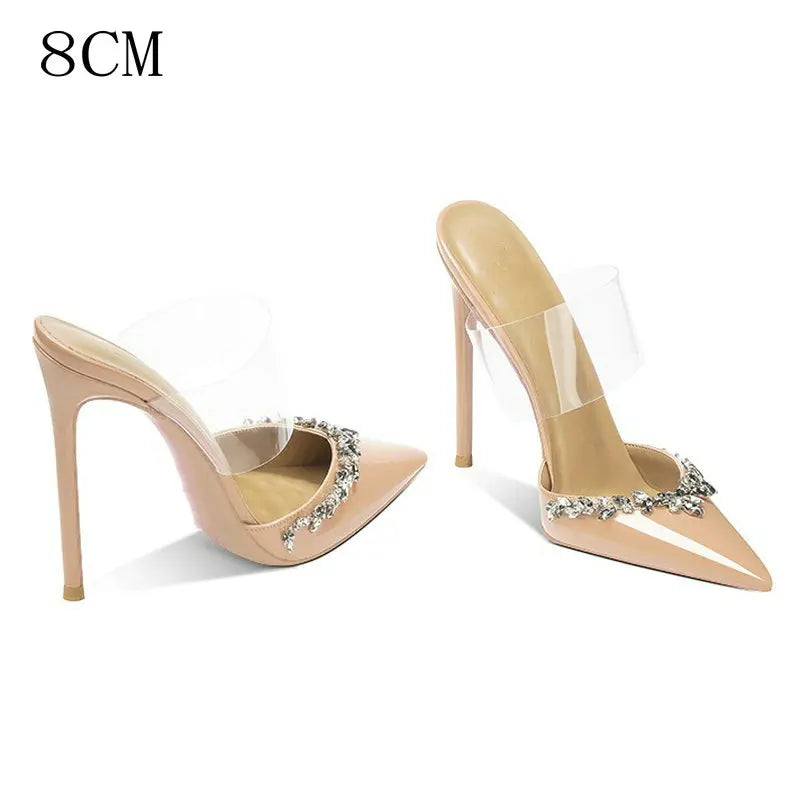 Autumn French Baotou Cool Slippers Niche Design Sexy Nude Temperament High Heels
