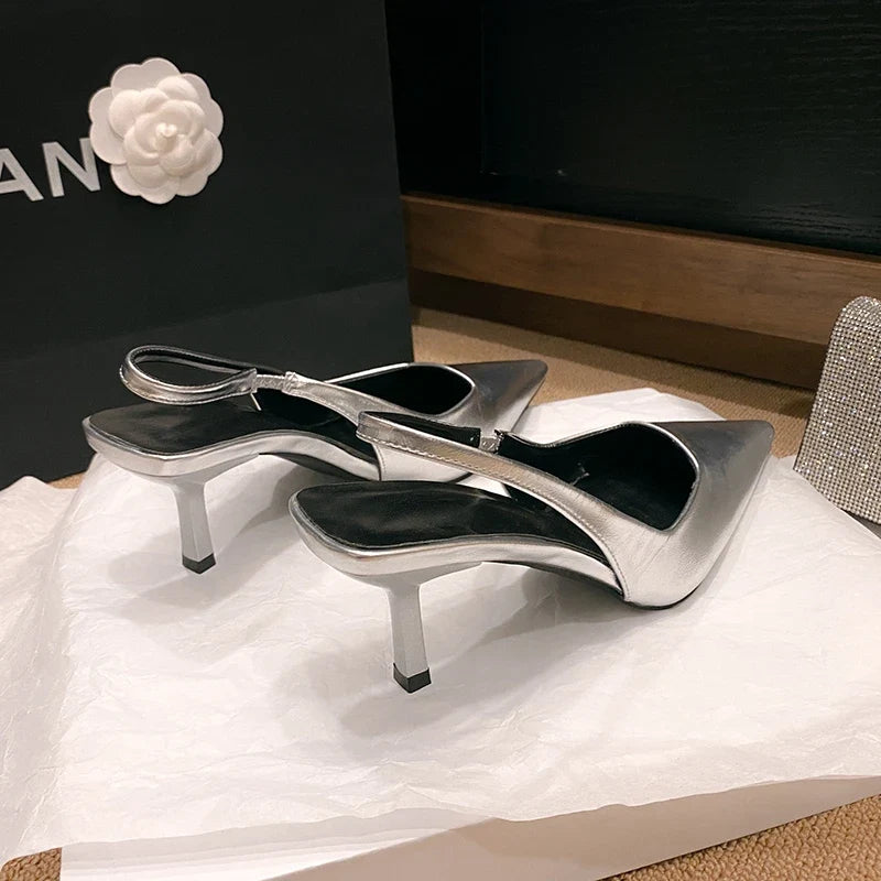 Luxe Mirror Slingback Heel Pumps