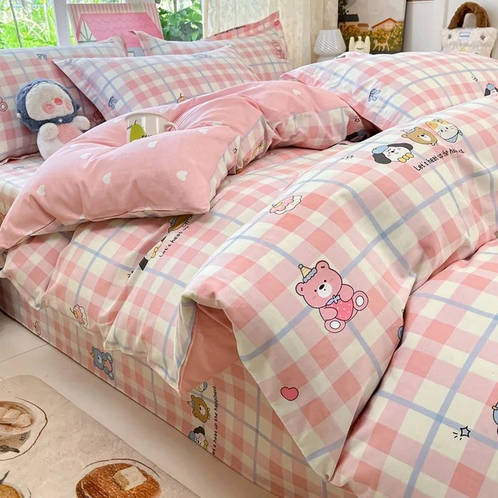 Korean Printed Duvet Cover Twin Queen Soft Comforter Covers Washable Single Double Bedding Home Quilts Cover  (No Pillowcase)