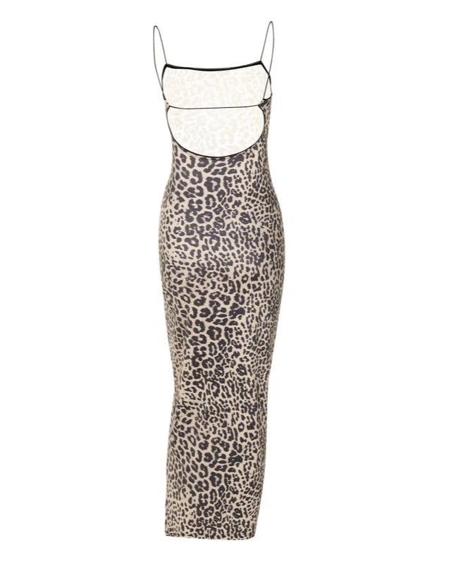 Gisella Leopard Pint Maxi Dress