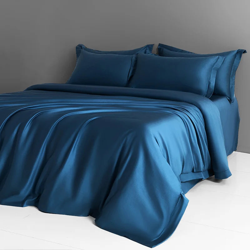 1000TC Egyptian Cotton Luxury Solid Color Soft Silky 4/6Pcs Bedding Set