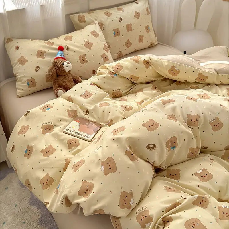 White Pink Bedding Set