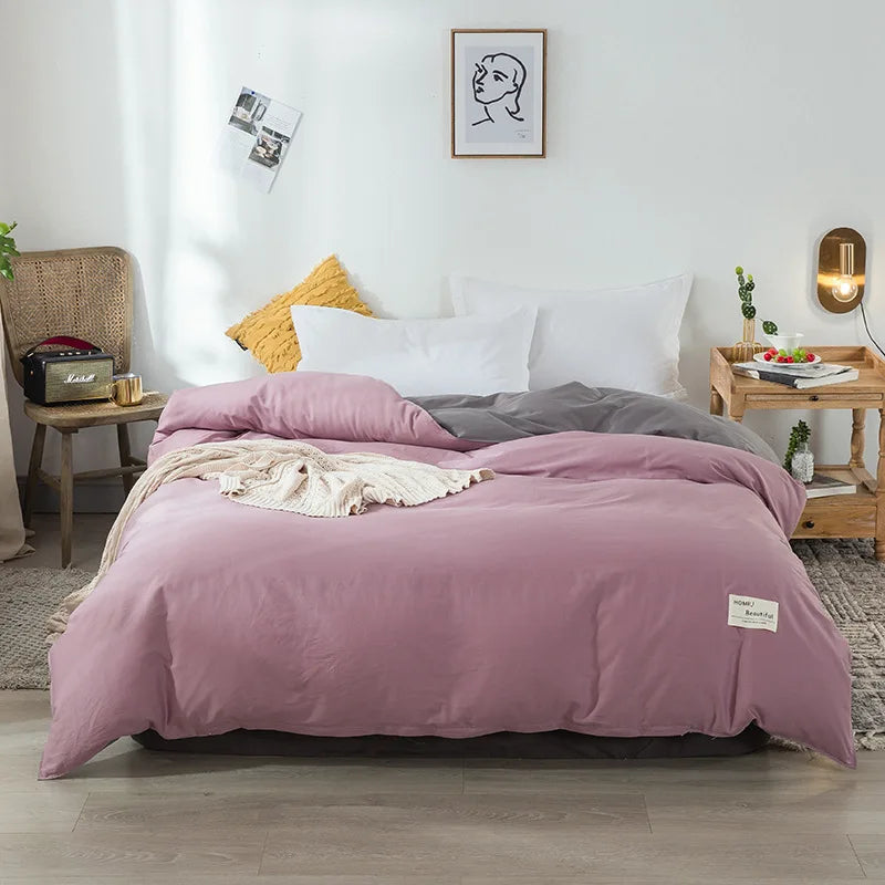 1PC Cotton Single Double Quilt Cover Simple Solid Color Korean Version Duvet Covers Skin Friendly Bedding Comforters Covers