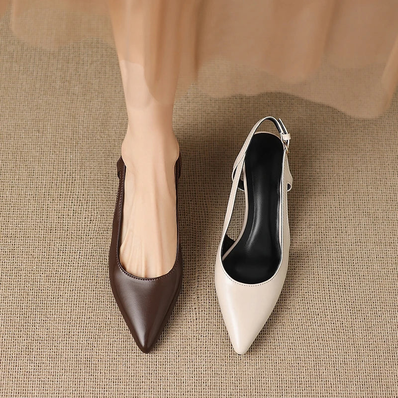 cowhide pointed high Heels