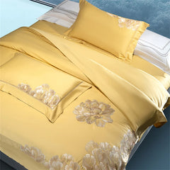 1000TC Egyptian Cotton Chinese Style Flowers Embroidery Luxury Bedding Set