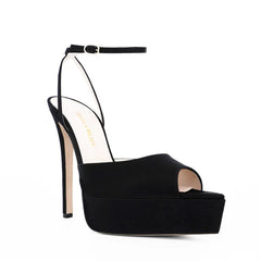 Nude Satin Platform Peep toe Crystal Banquet Shoes