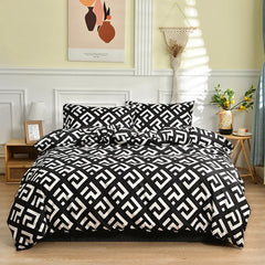 Printed Quilt Cover Set Quilt cover with Pillowcases 3PCS sets plaid Comforter cover queen king twin size for double single bed