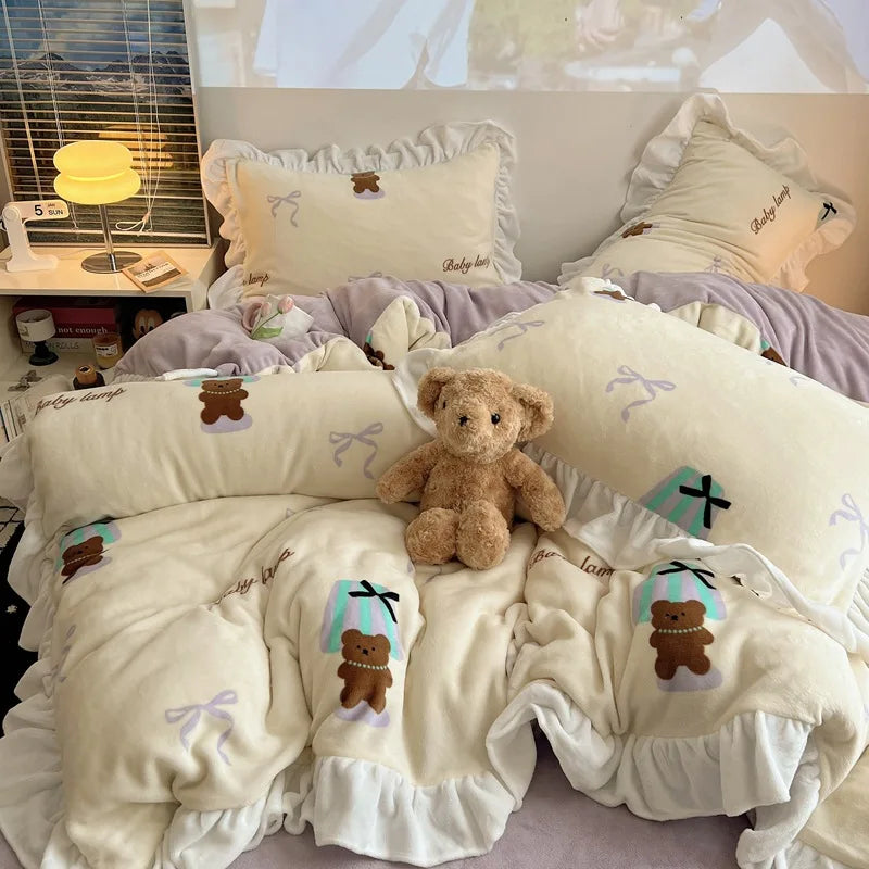 Princess Style Velet Bedding Set