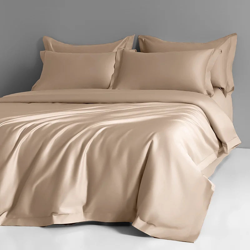 1000TC Egyptian Cotton Luxury Solid Color Soft Silky 4/6Pcs Bedding Set