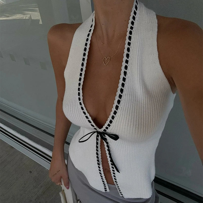 Jenny Knitted Halter Neck Top