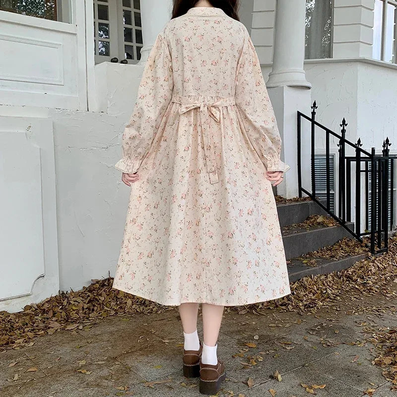 Nectarine Cotton Cottagecore Floral Dress