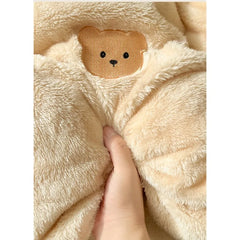 Cartoon Embroidered Plush 4pcs Bedding Set