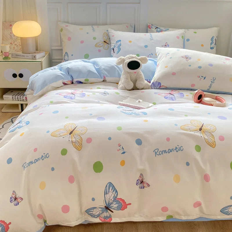 1PC Skin Friendly Duvet Cover Cartoon Printed Quilt Cover Single Bed and Double Bed Duvet Cover Soft Cptton Comforters Covers